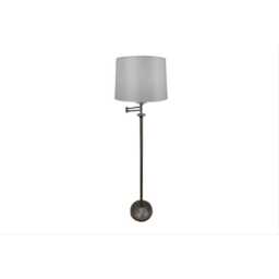 Casa Mellion Swing Arm Floor Lamp, Satin Nickel & White