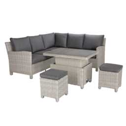 Kettler Palma Rattan Garden Corner Sofa Set, 7 Seater, White Wash - thumbnail 3