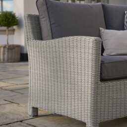 Kettler Palma Rattan Garden Corner Sofa Set, 7 Seater, White Wash - thumbnail 2