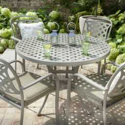 Hartman Berkeley Garden Dining Set with Parasol, Round, 4 Seater, Cream - thumbnail 2