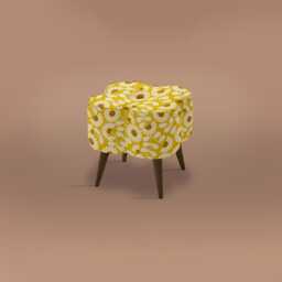 Orla Kiely Daisy Velvet Small Footstool - thumbnail 2