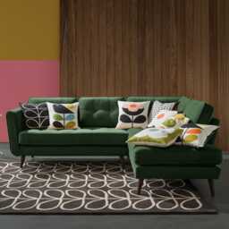 Orla Kiely Ivy Right Hand Facing Velvet Corner Sofa - thumbnail 1