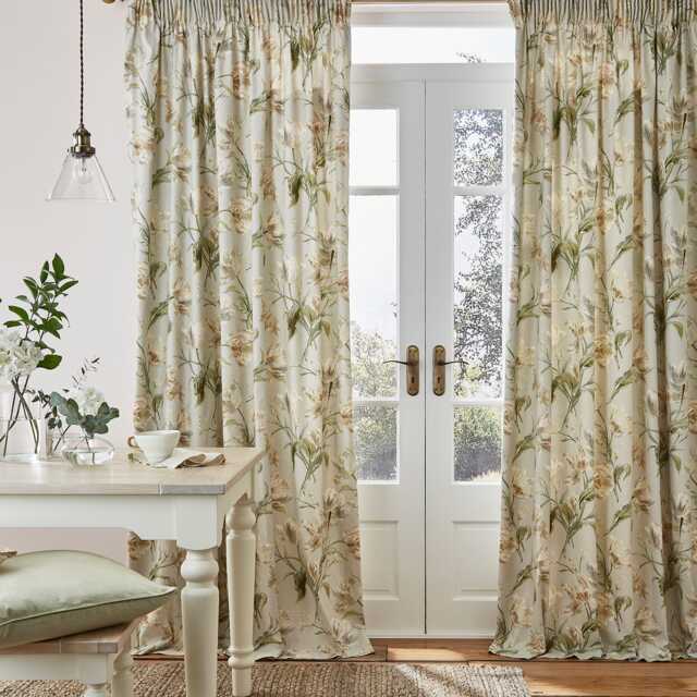 Laura Ashley Gosford Curtains, 162 x 182cm, Sage - image 1
