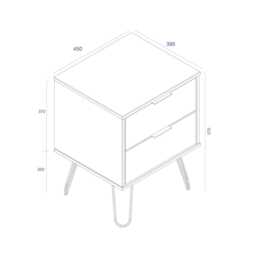 Casa Alden Bedside Cabinet, Driftwood - thumbnail 3