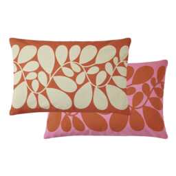 Orla Kiely Sycamore Stripe Cushion, Tomato & Pink - thumbnail 1