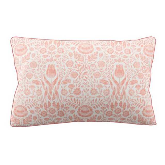 Laura Ashley Ashstead Damask Pillowcase Pair, Natural Coral - image 1