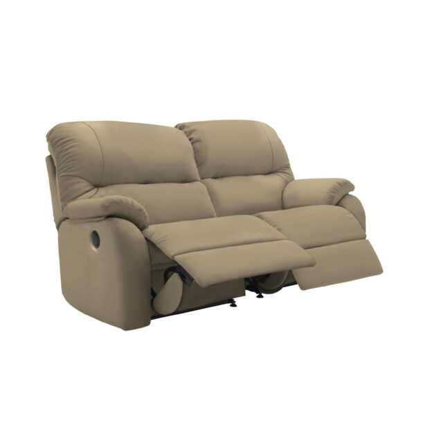 G Plan Mistral 3 Seater Double Power Recliner Leather Sofa, Capri Putty - image 1