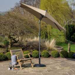 Pacific Lifestyle Riva Weather Resistant Parasol with Tilt, 2.5m, Round, Taupe - thumbnail 4