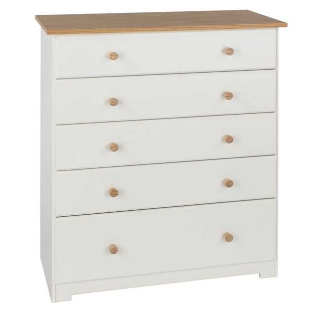 Casa Chandler 5 Drawer Chest, White - image 1