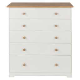 Casa Chandler 5 Drawer Chest, White - thumbnail 3