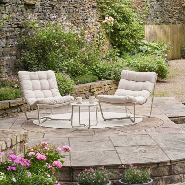 Pacific Lifestyle Clermont Metal Garden Bistro Set, 2 Seater, Putty - image 1