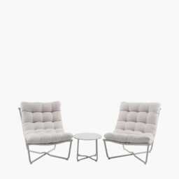 Pacific Lifestyle Clermont Metal Garden Bistro Set, 2 Seater, Putty - thumbnail 2