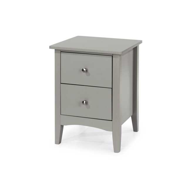 Casa Carla 2 Drawer Bedside Cabinet, Light Grey - image 1