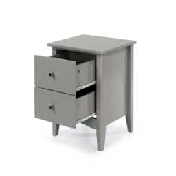 Casa Carla 2 Drawer Bedside Cabinet, Light Grey - thumbnail 3