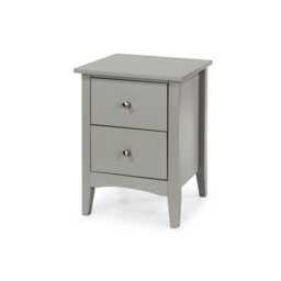 Casa Carla 2 Drawer Bedside Cabinet, Light Grey - thumbnail 1
