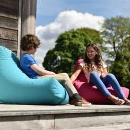 Extreme Lounging Mini B-Bag Weather Resistant Outdoor Bean Bag, Small, Aqua - thumbnail 2