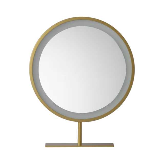 Casa Vicenza Illuminated LED Bathroom Mirror, 40x40cm, Gold - image 1