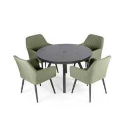 Supremo Mirfield Aluminium Garden Dining Set, Round, 4 Seater, Green - thumbnail 3
