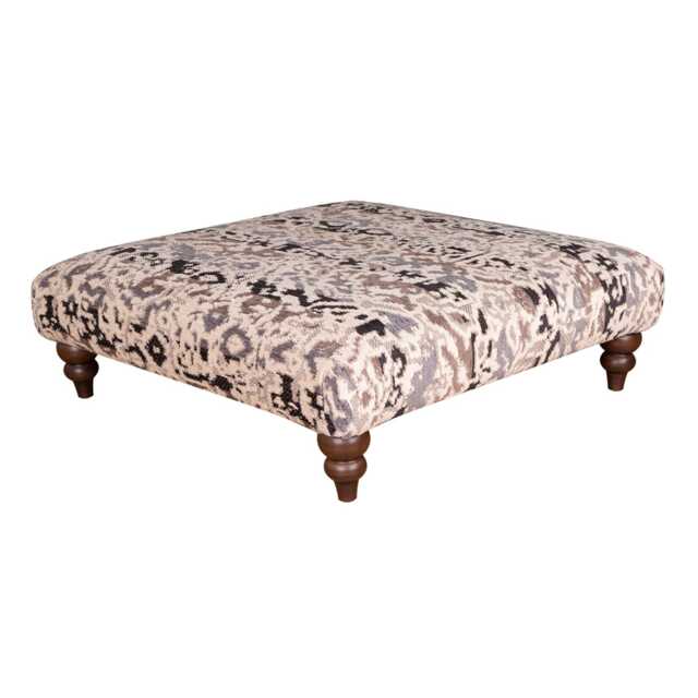 Casa Tetbury Fabric Footstool, Barnaby Mono - image 1