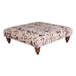 Casa Tetbury Fabric Footstool, Barnaby Mono - thumbnail 1