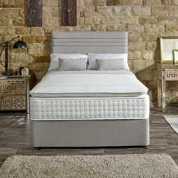 Casa Serene Divan Bed Set with Floorstanding Headboard, King - thumbnail 1