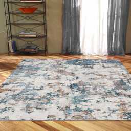 Frith Rugs Kaydon Washable Woven Rug, 230cm x 160cm, Blue Abstract Pattern - thumbnail 3