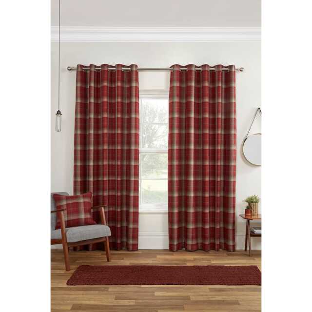 Sundour Carnoustie Curtains, 168 x 183cm, Red - image 1