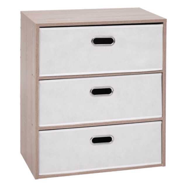 5five 3 Drawer Chest of Drawers, Beige - image 1
