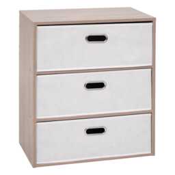 5five 3 Drawer Chest of Drawers, Beige - thumbnail 1