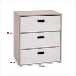 5five 3 Drawer Chest of Drawers, Beige - thumbnail 4