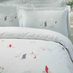 Sophie Allport Coastal Boats Duvet Set, King, Blue - thumbnail 2