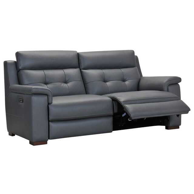 Casa Berlin 3 Seater Power Recliner Leather Sofa with Head Tilt - image 1