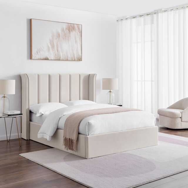 Casa Polly Ottoman Bed Frame, King, Natural - image 1