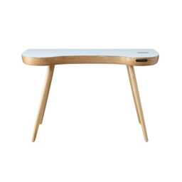 Jual San Francisco Smart Office Glass Top Desk, Oak - thumbnail 3