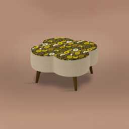 Orla Kiely Daisy Velvet Large Footstool - thumbnail 2