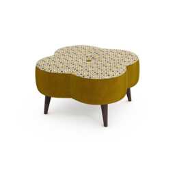 Orla Kiely Daisy Velvet Large Footstool - thumbnail 1