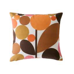 Orla Kiely Bubble Flower Microfibre Cushion, Sienna - thumbnail 1