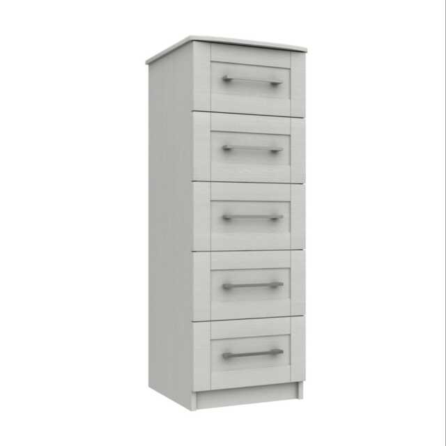 Casa Madrid 5 Drawer Tallboy Chest, Grey - image 1