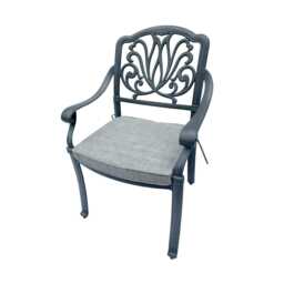 Casa Cadiz Aluminium Garden Dining Set, Oval, 6 Seater, Grey - thumbnail 3