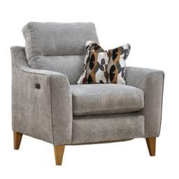 Casa Arno Fabric Power Recliner Armchair, Tilly Stone