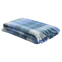 Bluebellgray Highland Check Throw, Sea Blue - thumbnail 1