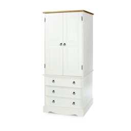 Casa Connor 2 Door 3 Drawer Wardrobe, White - thumbnail 1