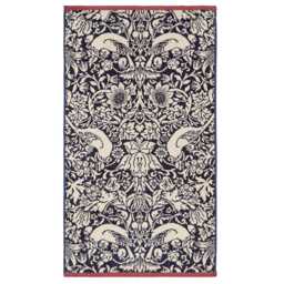 Morris & Co Strawberry Thief Bath Towel, Navy - thumbnail 2