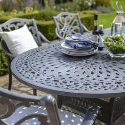 Hartman Capri Garden Dining Set with Parasol, Oval, 6 Seater, Grey - thumbnail 2