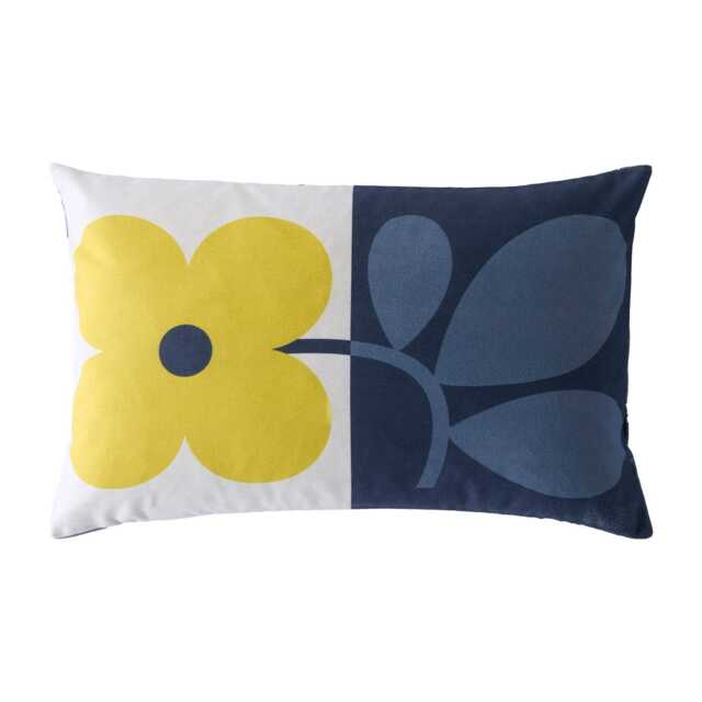 Orla Kiely Floret Microfibre Cushion, Dandelion-denim - image 1