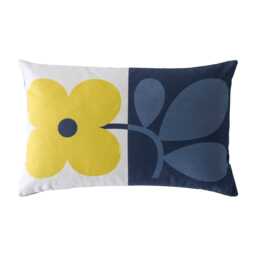 Orla Kiely Floret Microfibre Cushion, Dandelion-denim - thumbnail 1