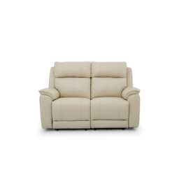 Casa Alex 2 Seater Leather Power Recliner Sofa with Head Tilt, Bone China - thumbnail 1