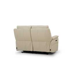 Casa Alex 2 Seater Leather Power Recliner Sofa with Head Tilt, Bone China - thumbnail 3