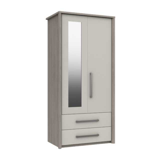 Casa Milan Double Mirror Wardrobe with Drawers - image 1