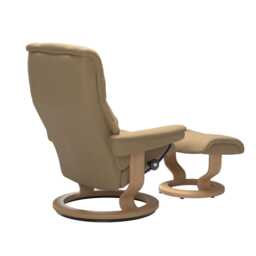 Stressless Mayfair Medium Leather Recliner Chair & Footstool, Paloma Sand - thumbnail 3